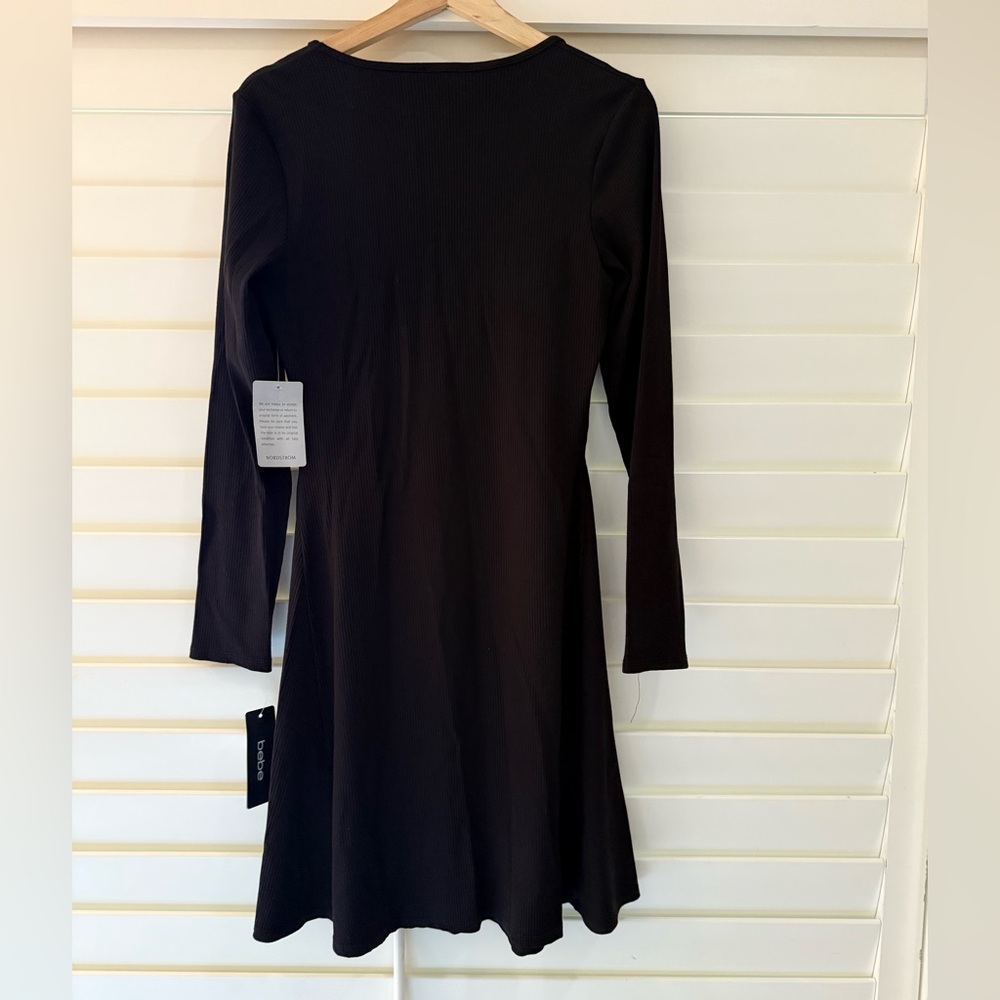 bebe Classic Black Long Sleeve Dress - Picture 2 of 5